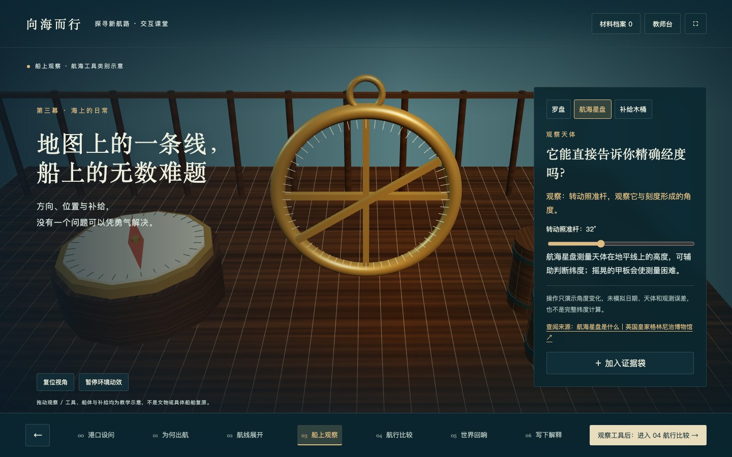向海而行 · 探寻新航路课件：船上观察与航海工具